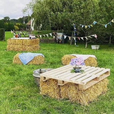 straw bale seating and accessories for hire
